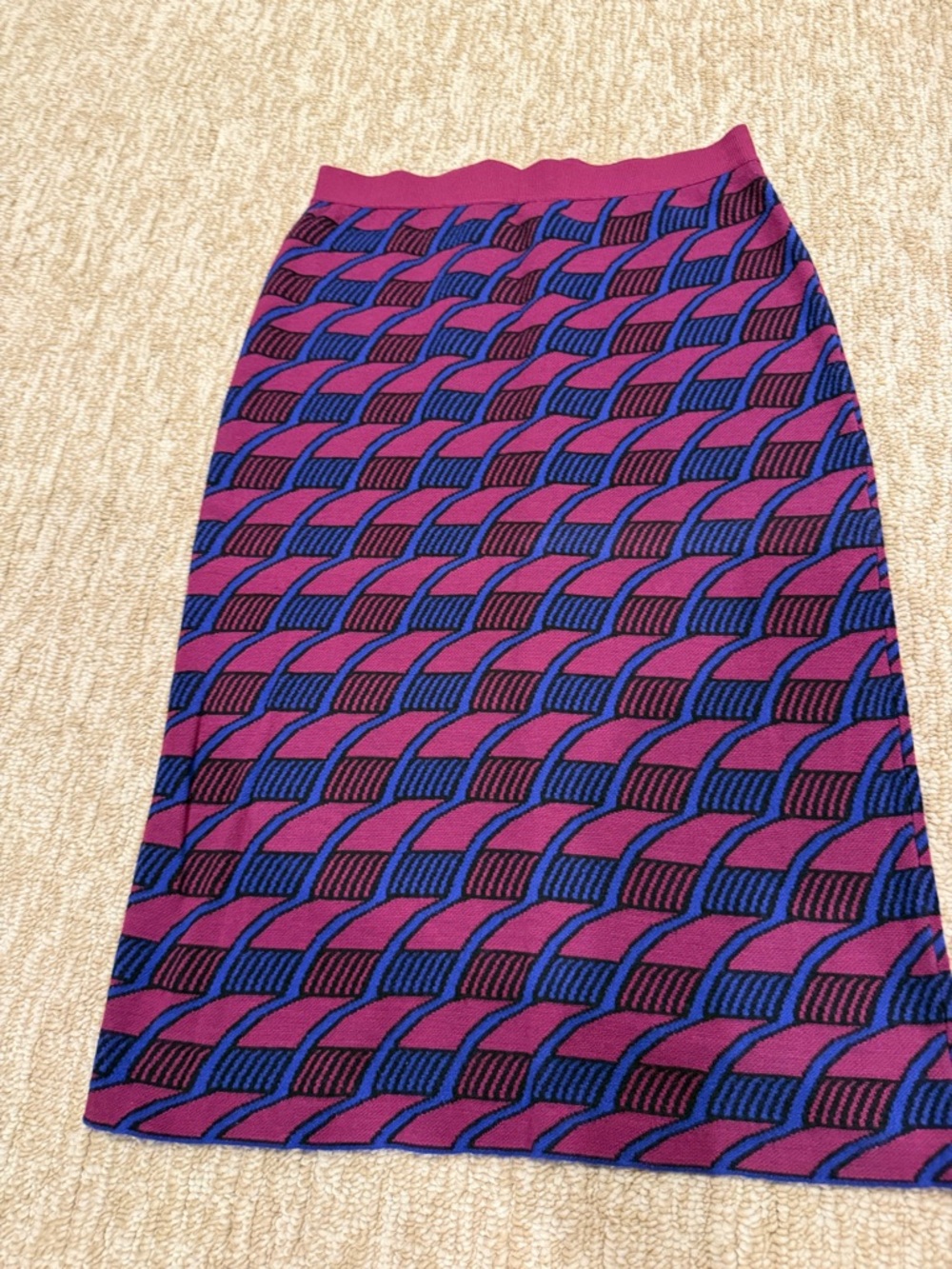 Maeve by Anthropologie Bold Geometric Purple & Blue Pencil Skirt
